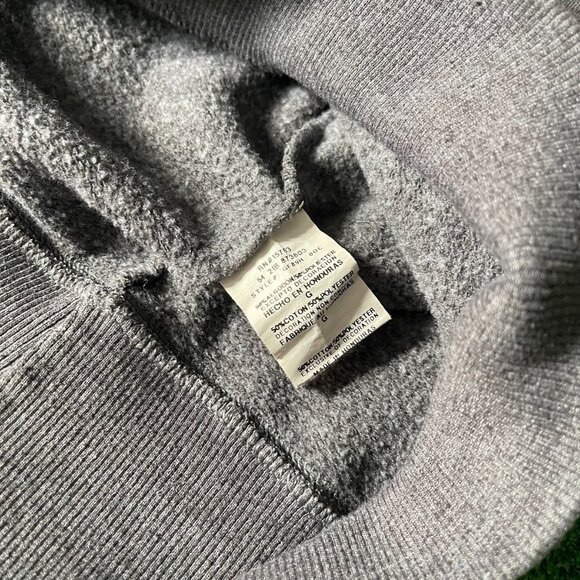 Champion Long Sleeve Powerblend Fleece Iconic Logo Grey Hoodie Sweatshirt Size L - Picture 8 of 14